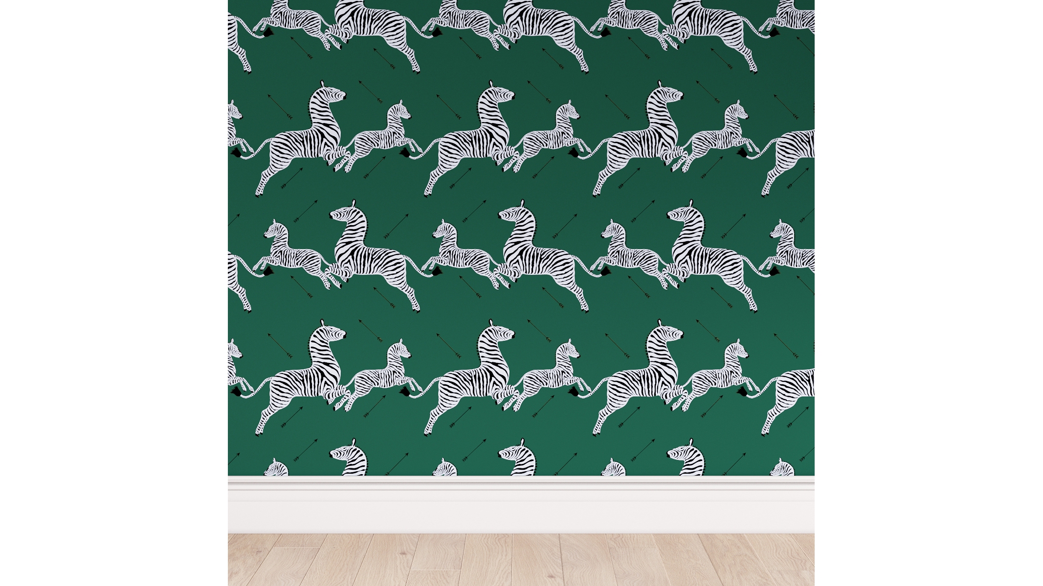 Scalamandre Peel and Stick Wallpaper, Emerald Zebra - Image 0