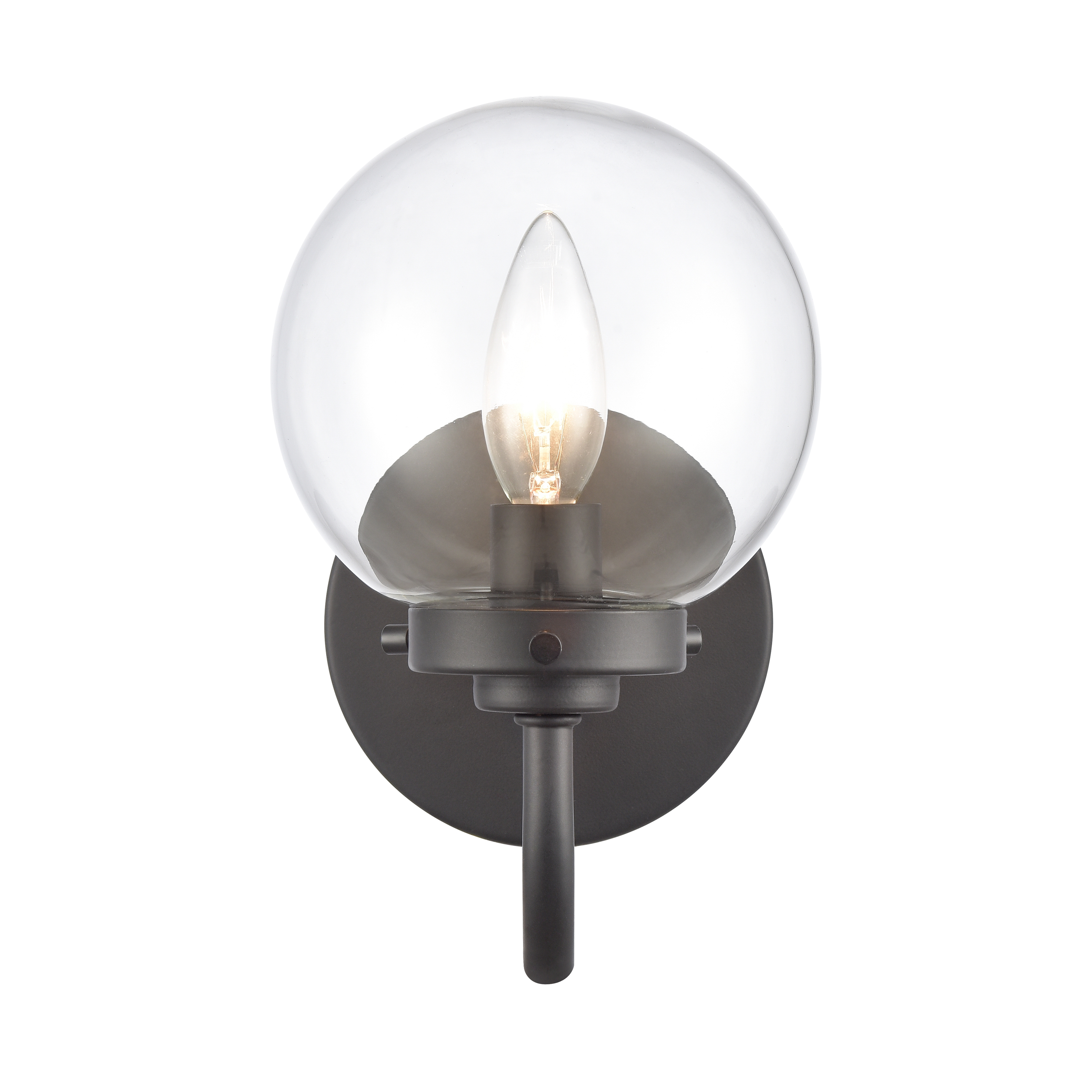 Fairbanks 8.5'' High 1-Light Sconce - Matte Black with Clear - Image 0