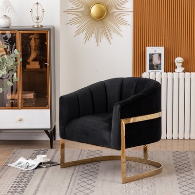 Sorrell 30'' Wide Velvet Barrel Chair - Image 0