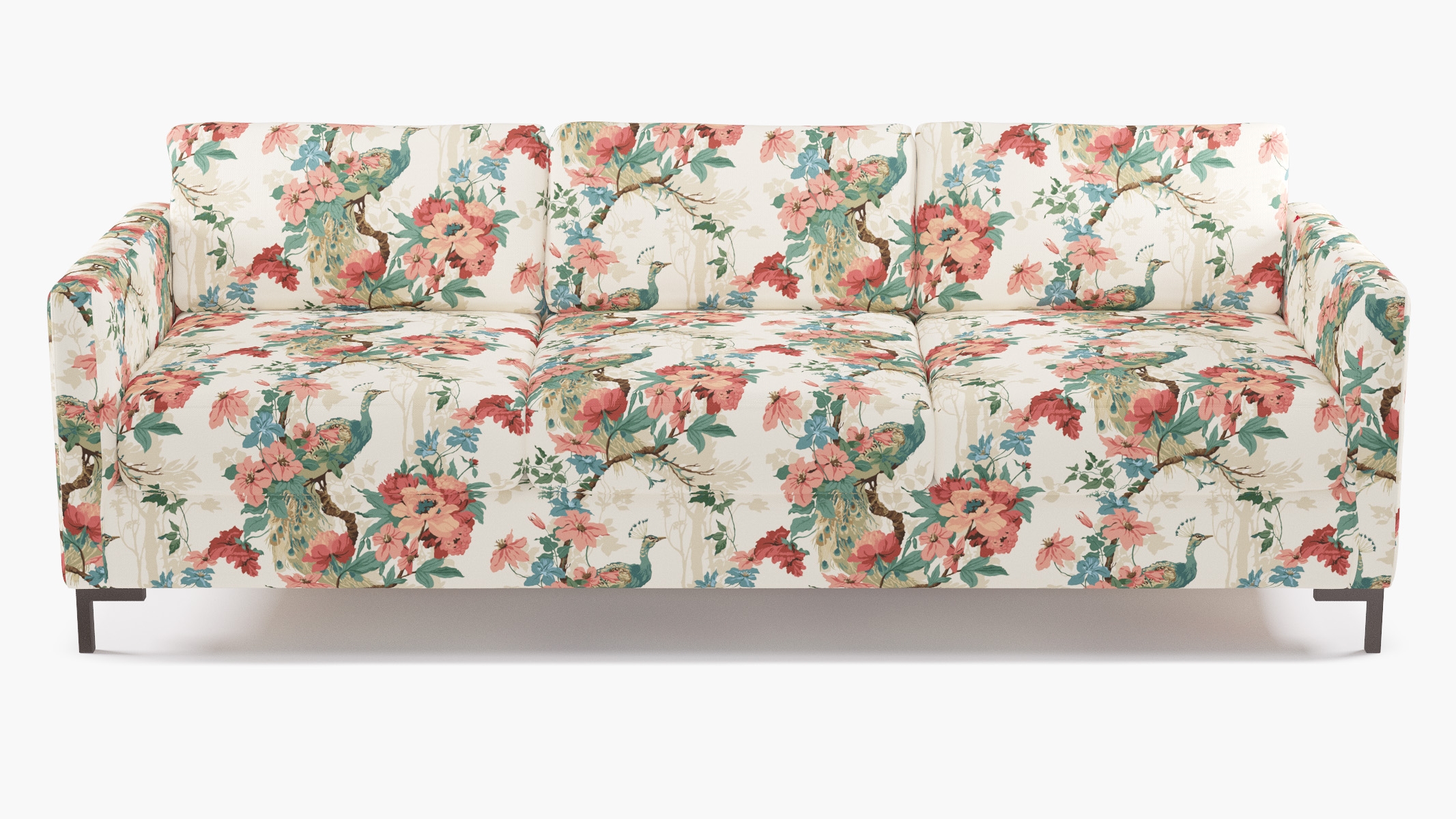 Modern Sofa, Rose Peacock Park, Bronze L Leg - Image 0