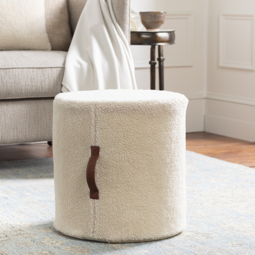 Shepherd Pouf, Cream & Camel - Image 1