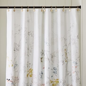 Chinoiserie Printed Shower Curtain, Misty Rose, 72"x74" - Image 3