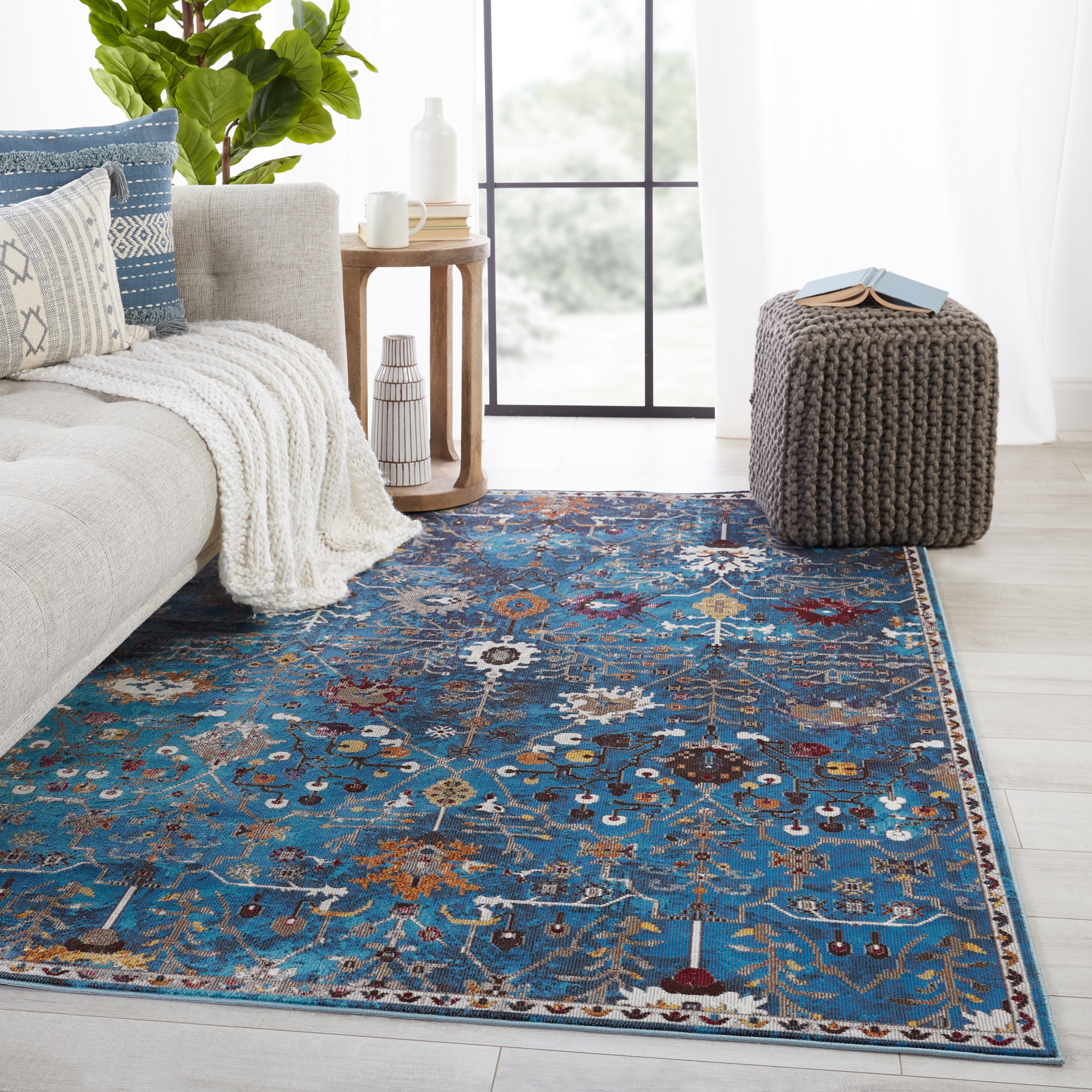 Vibe by Zaniah Trellis Blue/ Multicolor Area Rug (9'X12') - Image 4