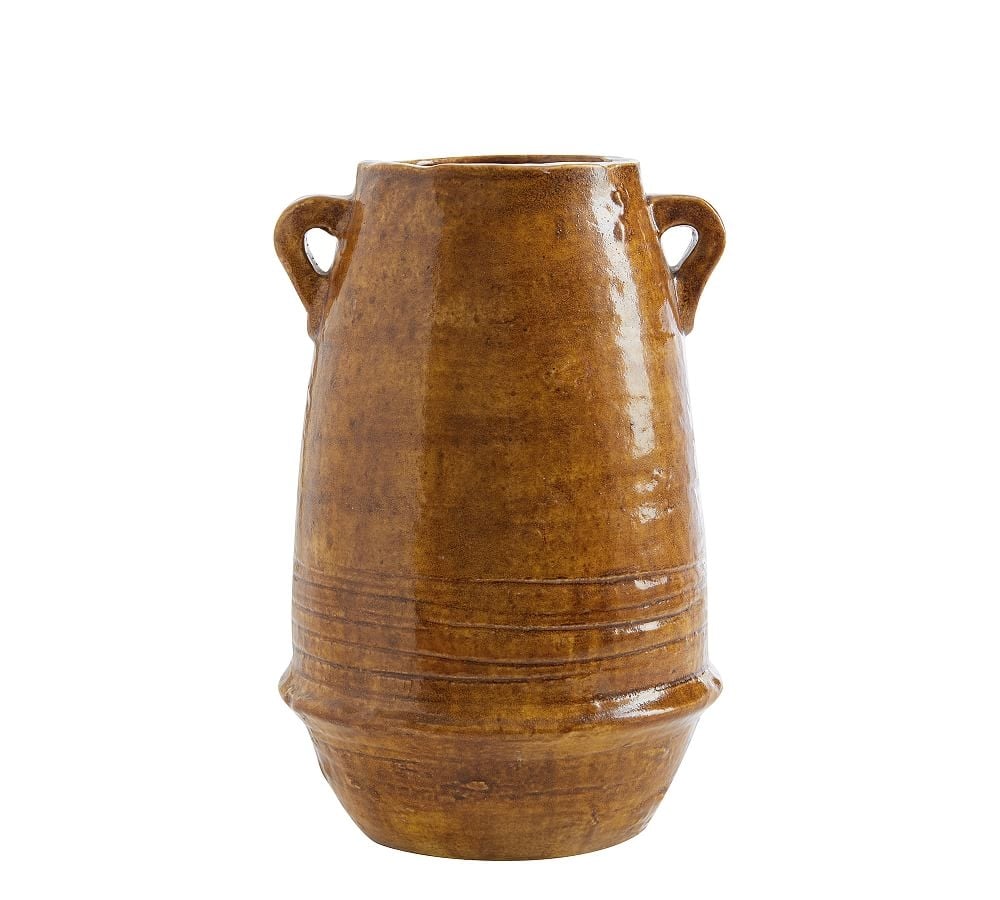 Holloway Handcrafted Terra Cotta Vase, Amber - Medium - Image 0