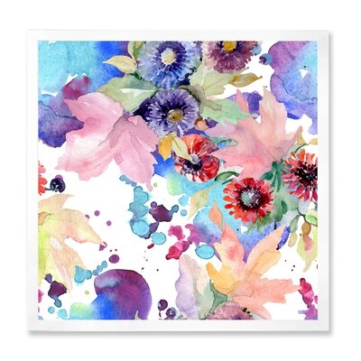 Vibrant Wild Spring Leaves And Wildflowers VIII - Modern Canvas Wall Art Print-37086 - Image 0