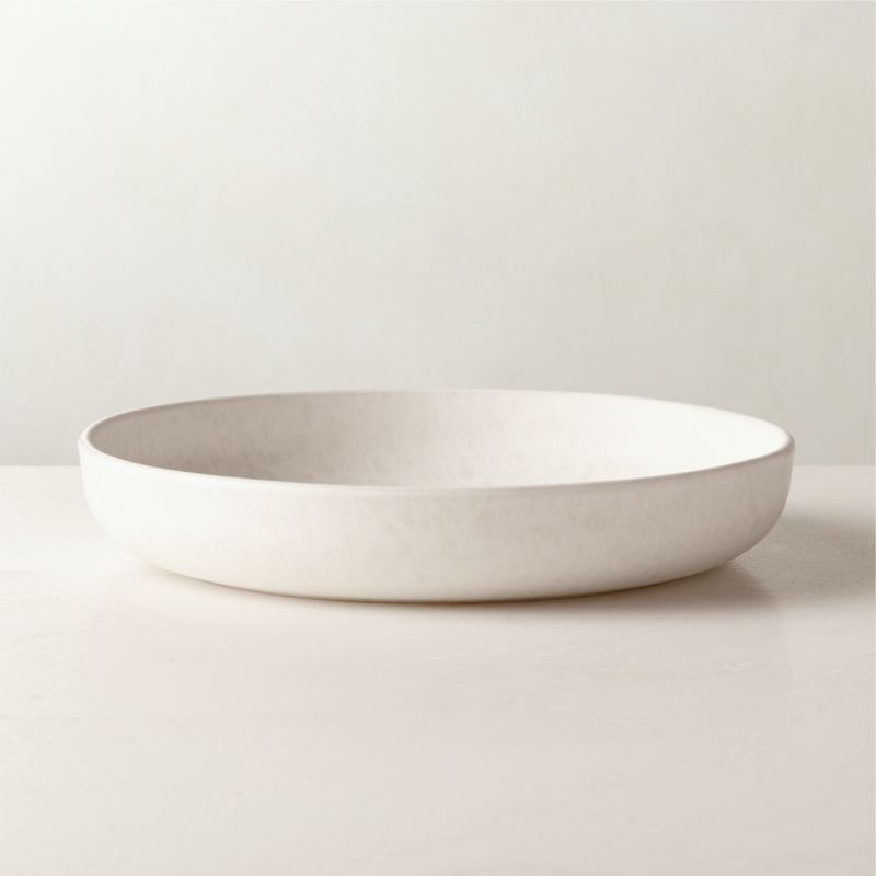 Drift White Pasta Bowls with Reactive Glaze Set of 6 - Image 1