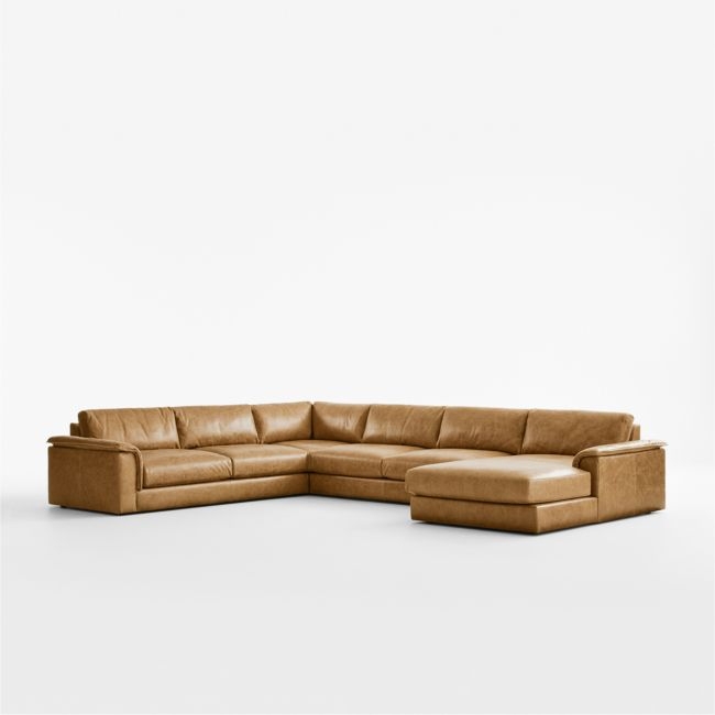 Wythe 4-Piece L-Shaped Leather Sectional Sofa with Chaise Lounge - Image 0