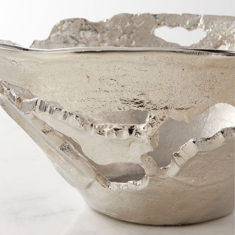 Hailey Wide Silver Decorative Bowl - Image 1