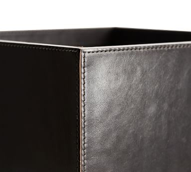 Gia Pencil Cup, Black Leather - Image 1
