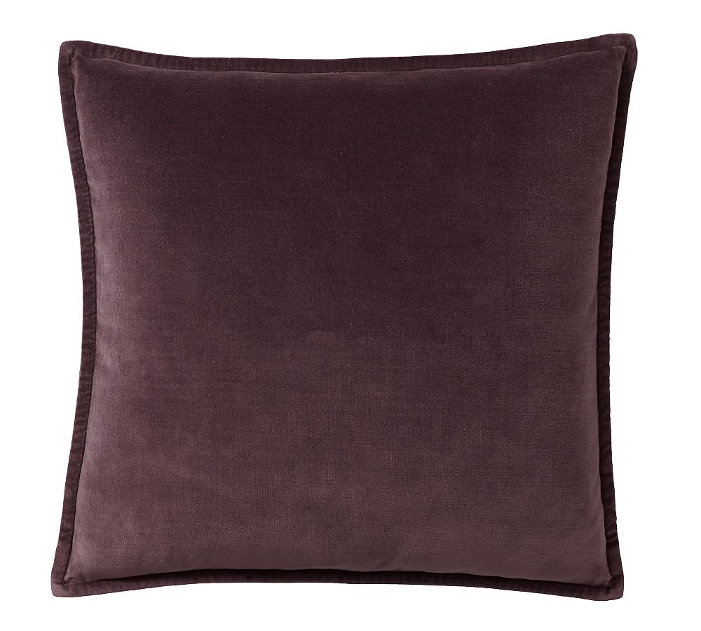 Washed Velvet Pillow Cover, 20", Napa Grape - Image 0