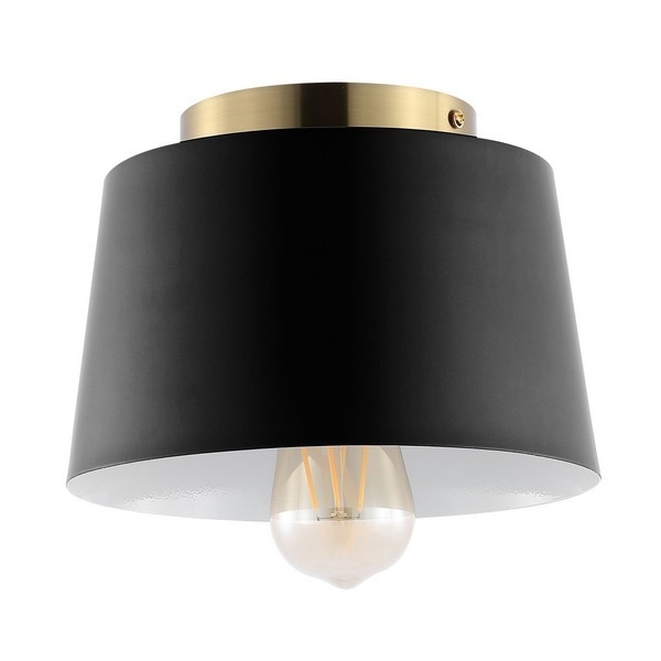 Parkes 8.25" Flush Mount - Black / Brass - Safavieh - Image 0