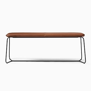 Slope Dining Bench, Sierra Leather, Gray, Charcoal - Image 2