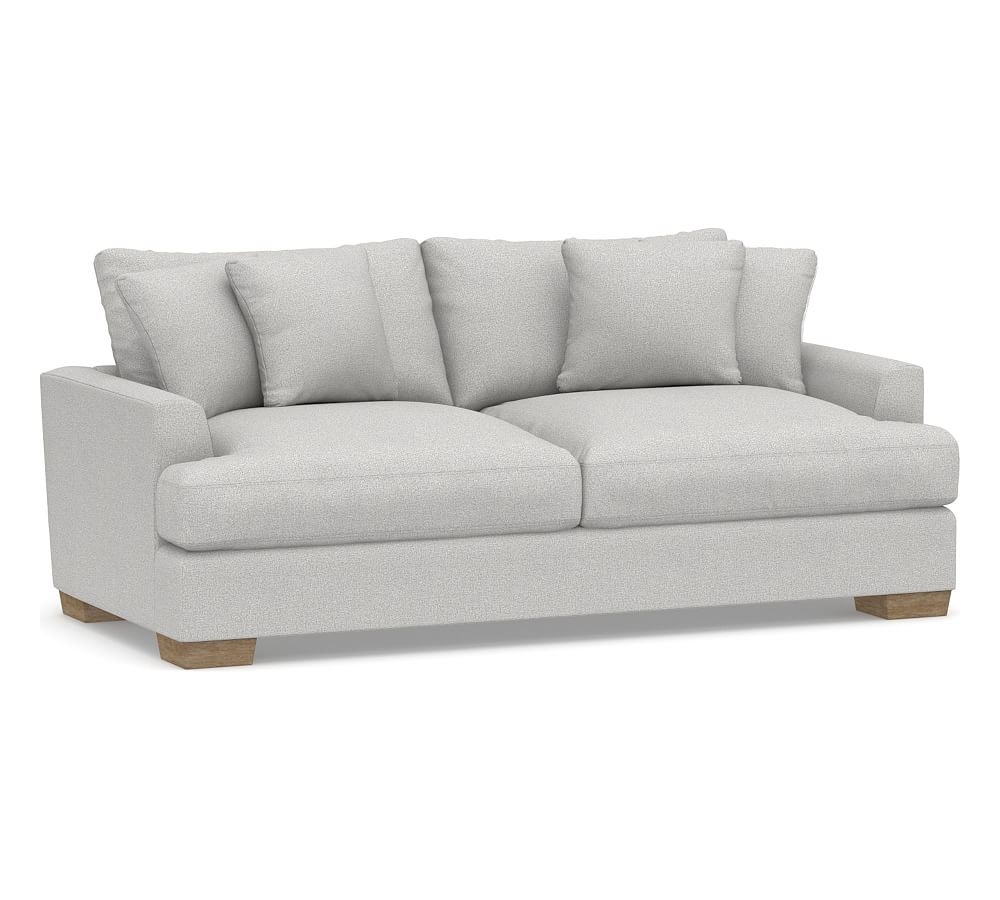Sullivan Fin Arm Upholstered Deep Seat Sofa 86", Down Blend Wrapped Cushions, Park Weave Ash - Image 0