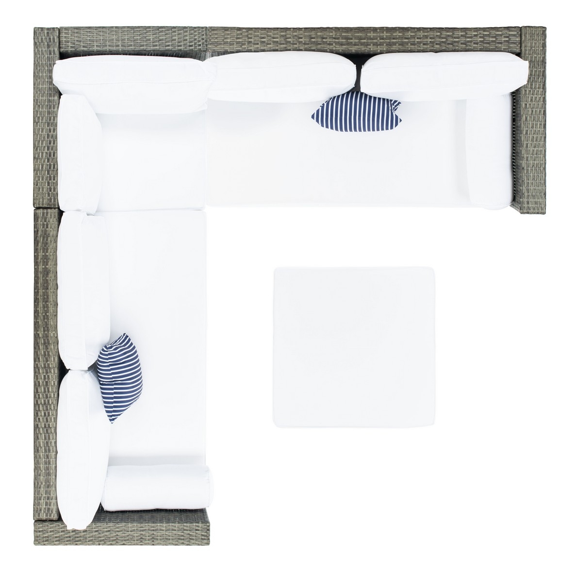 Analon Outdoor Sectional - Grey Brown/White - Safavieh - Image 3