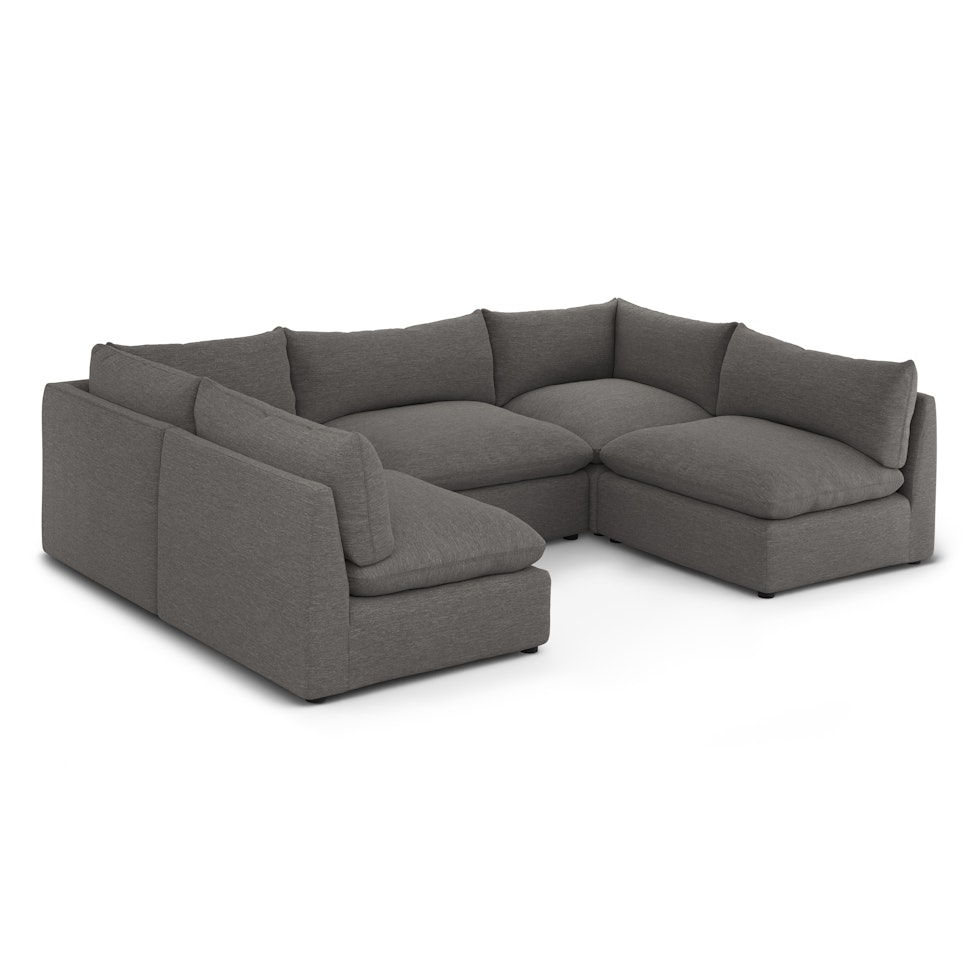Leigh 121.5" Modular 5-Seater U-Shaped Sectional - Silver Gray - Image 1