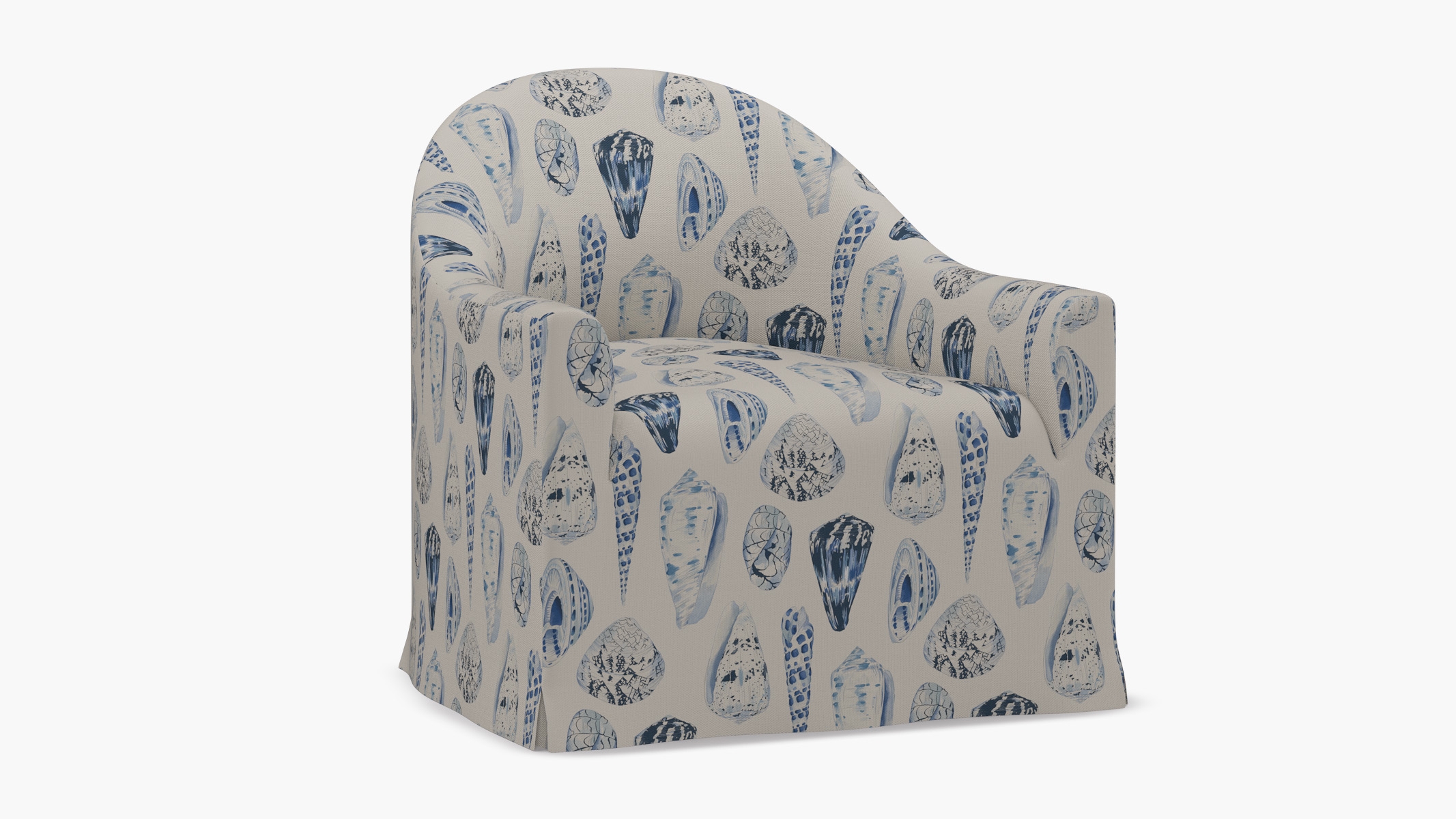 Slipcover Swivel Chair, Porcelain Coquina - Image 1