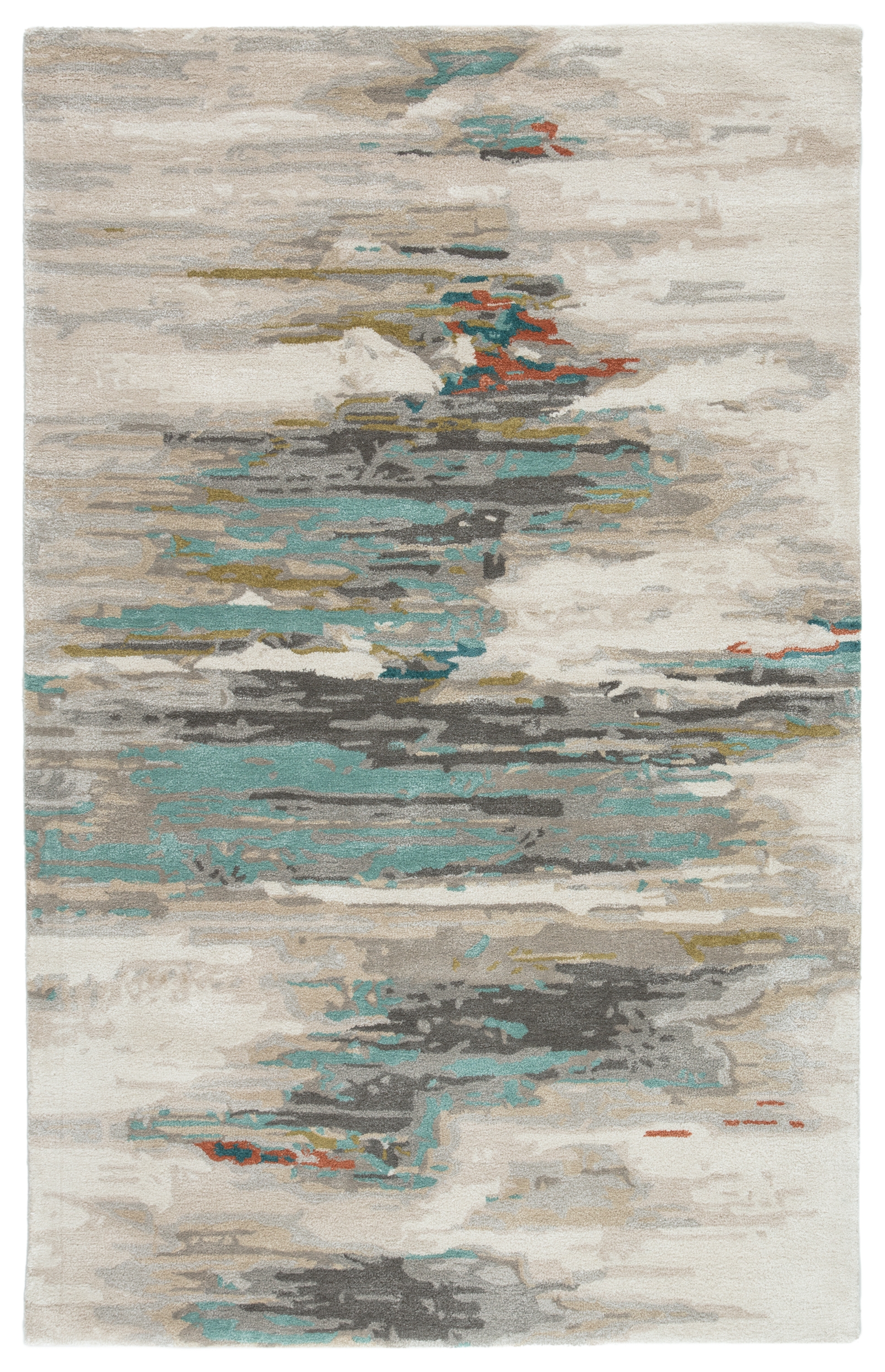 Ryenn Handmade Abstract Gray/ Blue Area Rug (10'X14') - Image 0