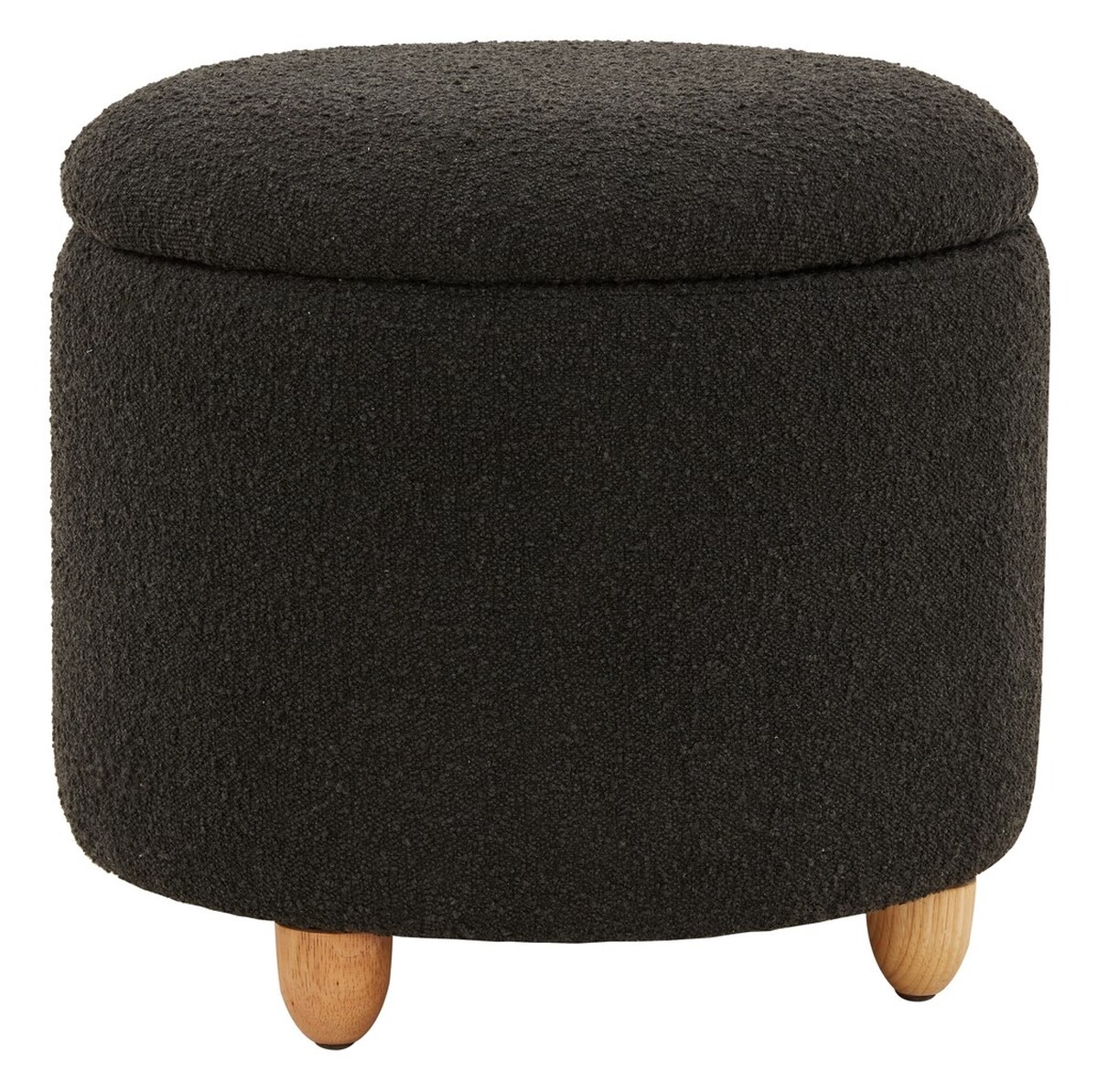 Mariabella Boucle Storage Ottoman - Black - Image 0