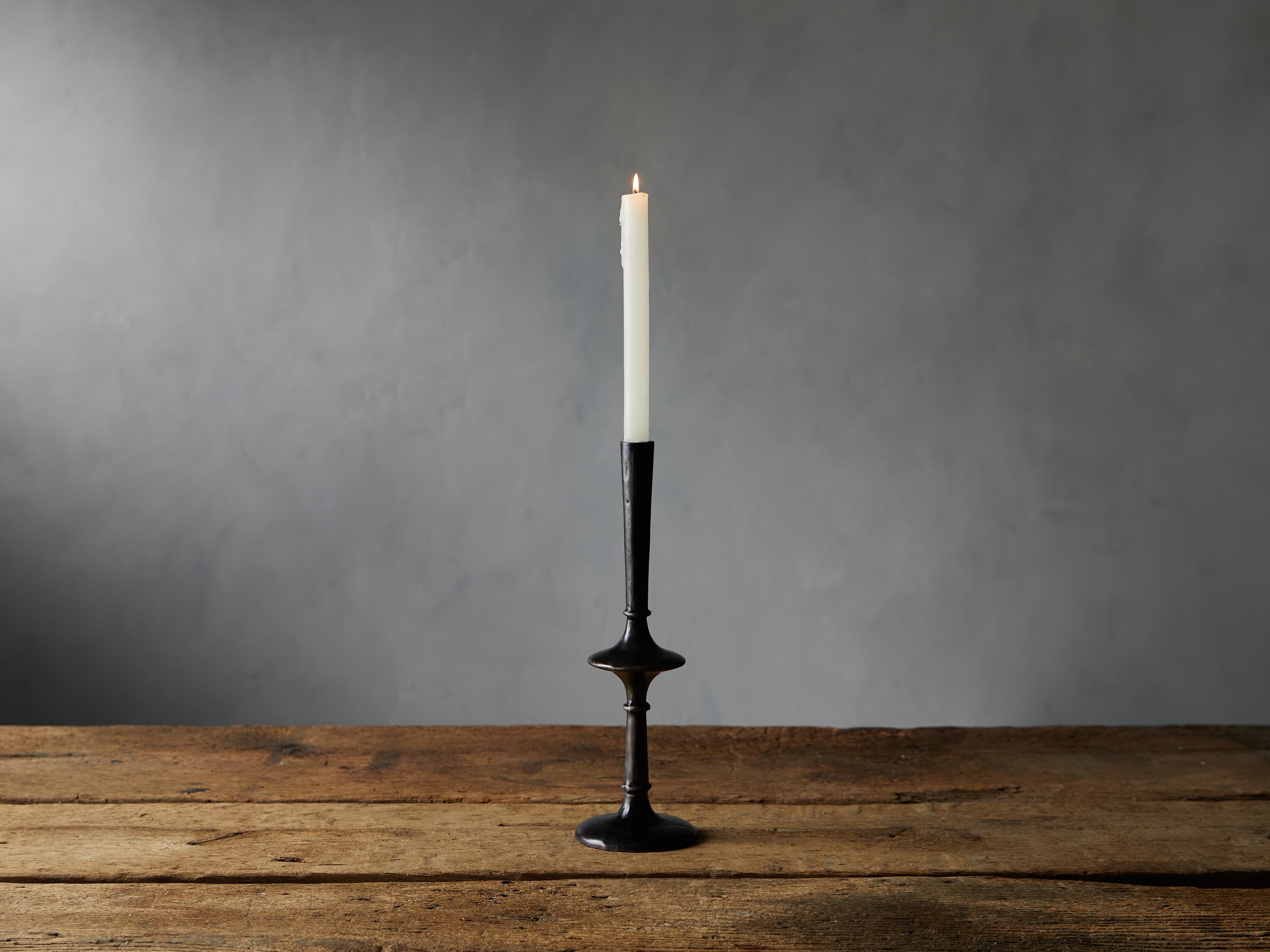 Santiago Taper Holder in Iron Small Black - Image 0