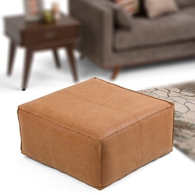 Nit 30'' Wide Faux Leather Square Cocktail Ottoman - Image 0
