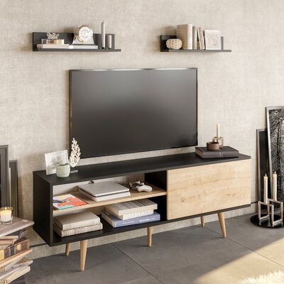 Pi TV Stand - Black & Sapphire Oak - Image 0