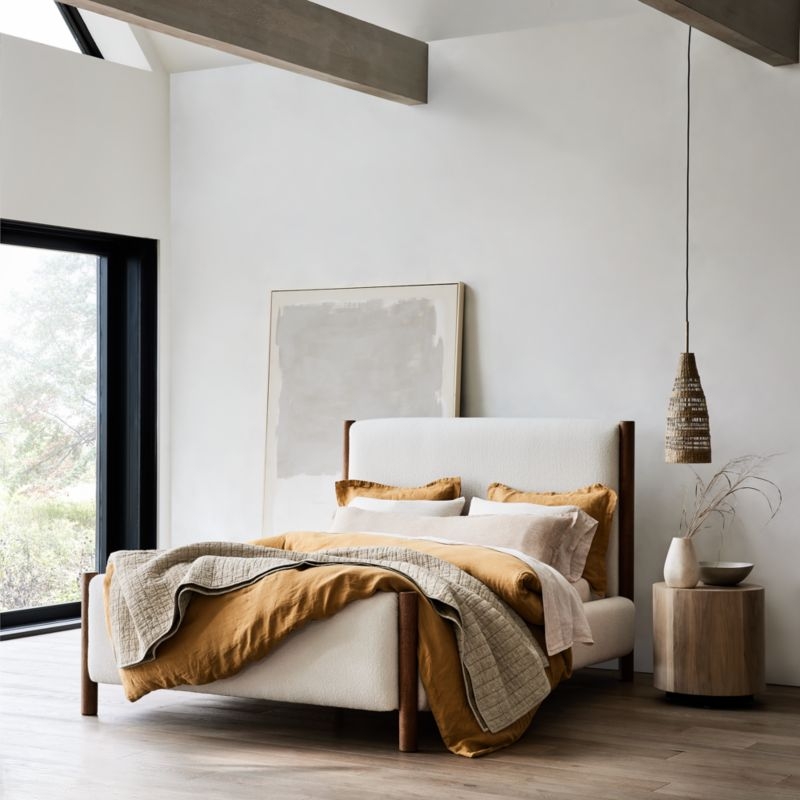 Brulee Brown Natural Hemp Full/Queen Duvet Cover - Image 1