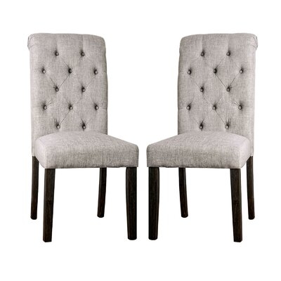 Set Of 2 Dining Chairs In Antique Black And Gray Finish - Image 0