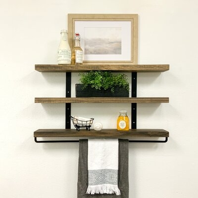 Spenser 3 Piece Pine Solid Wood with Towel Bar - Image 0