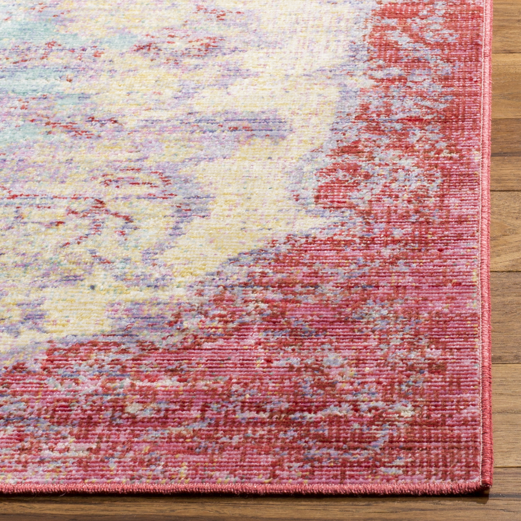 Arlo Home Woven Area Rug, WDS305A, Light Blue/Fuchsia,  8' X 10' - Image 1