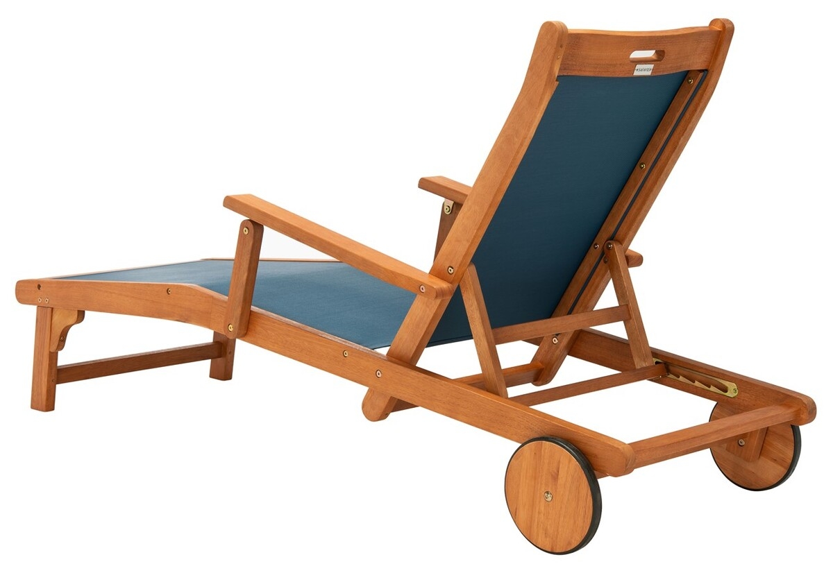 Kamson Sunlounger - Natural/Navy - Safavieh - Image 7