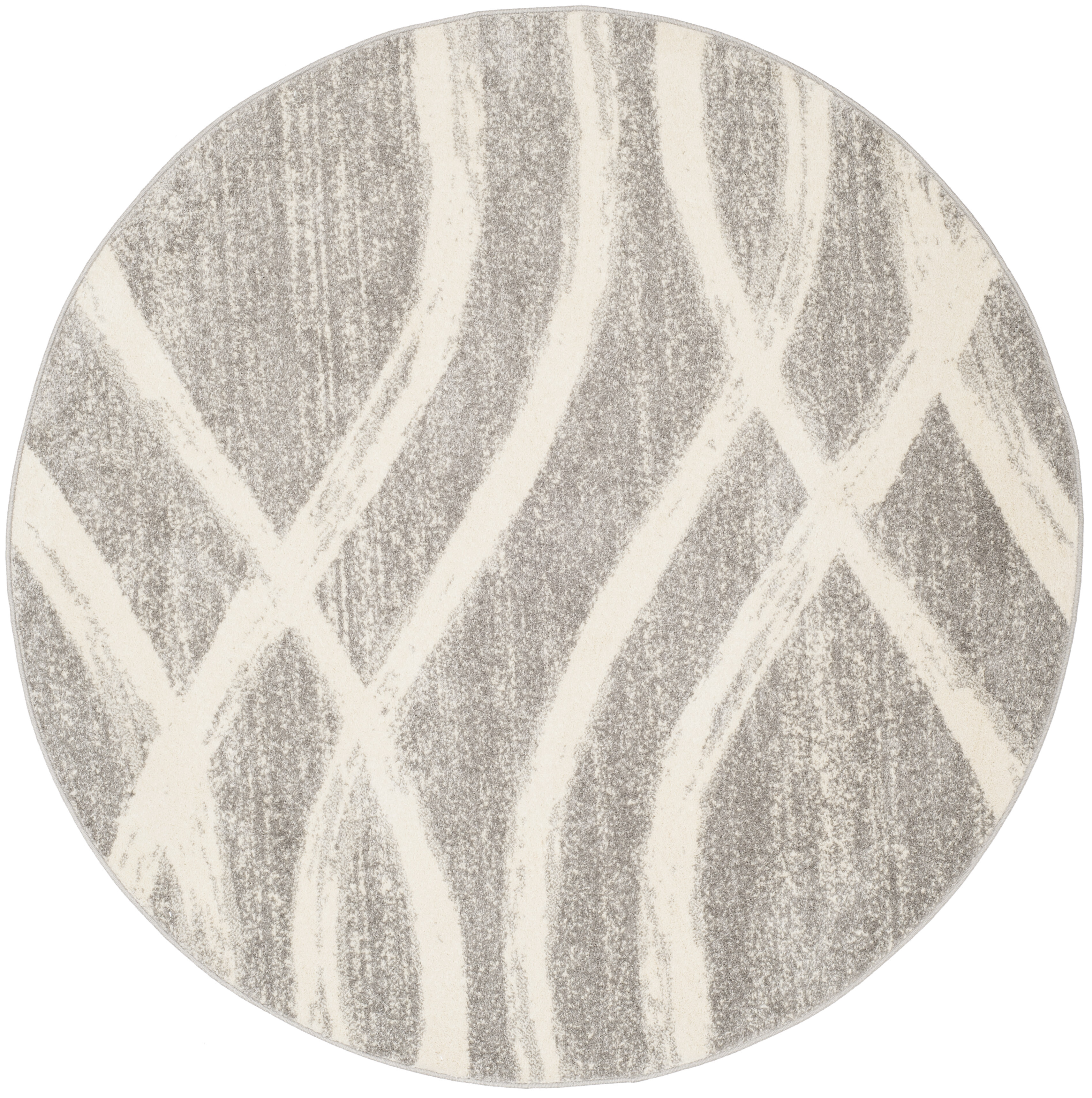 Arlo Home Woven Area Rug, ADR125B, Grey/Cream,  6' X 6' Round - Image 0