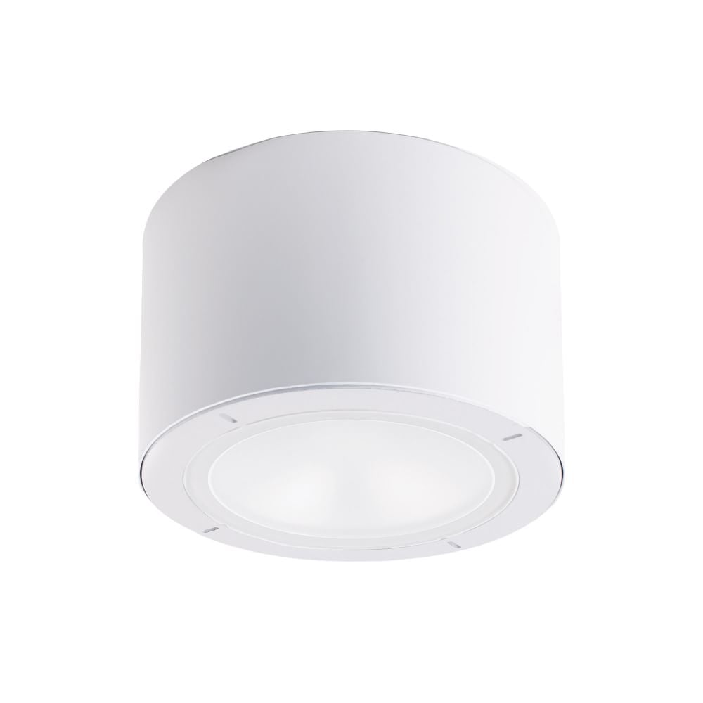 Round Metal LED Outdoor Flushmount, White - Image 0