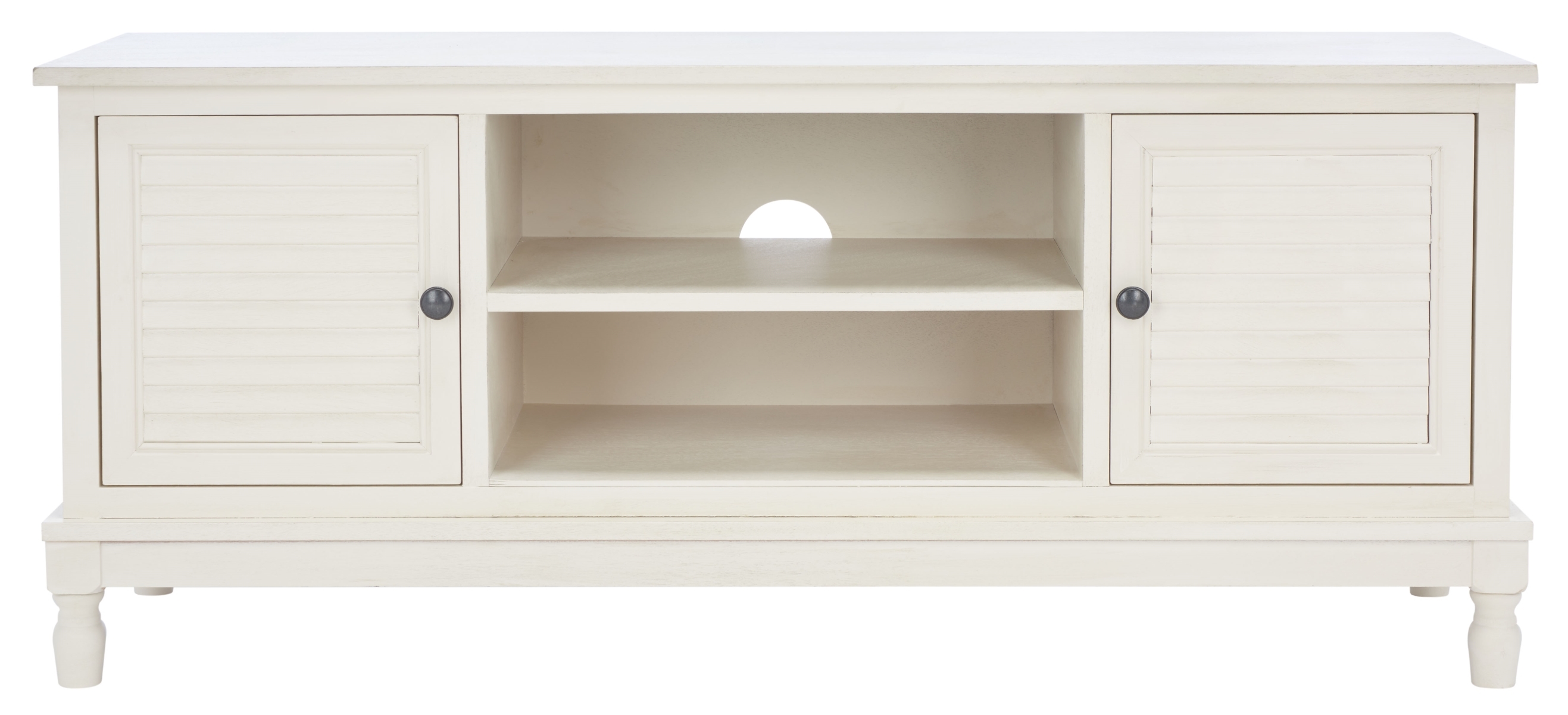 Tate 2 Door 1 Shelf Media Stand - Distressed / White - Safavieh - Image 0