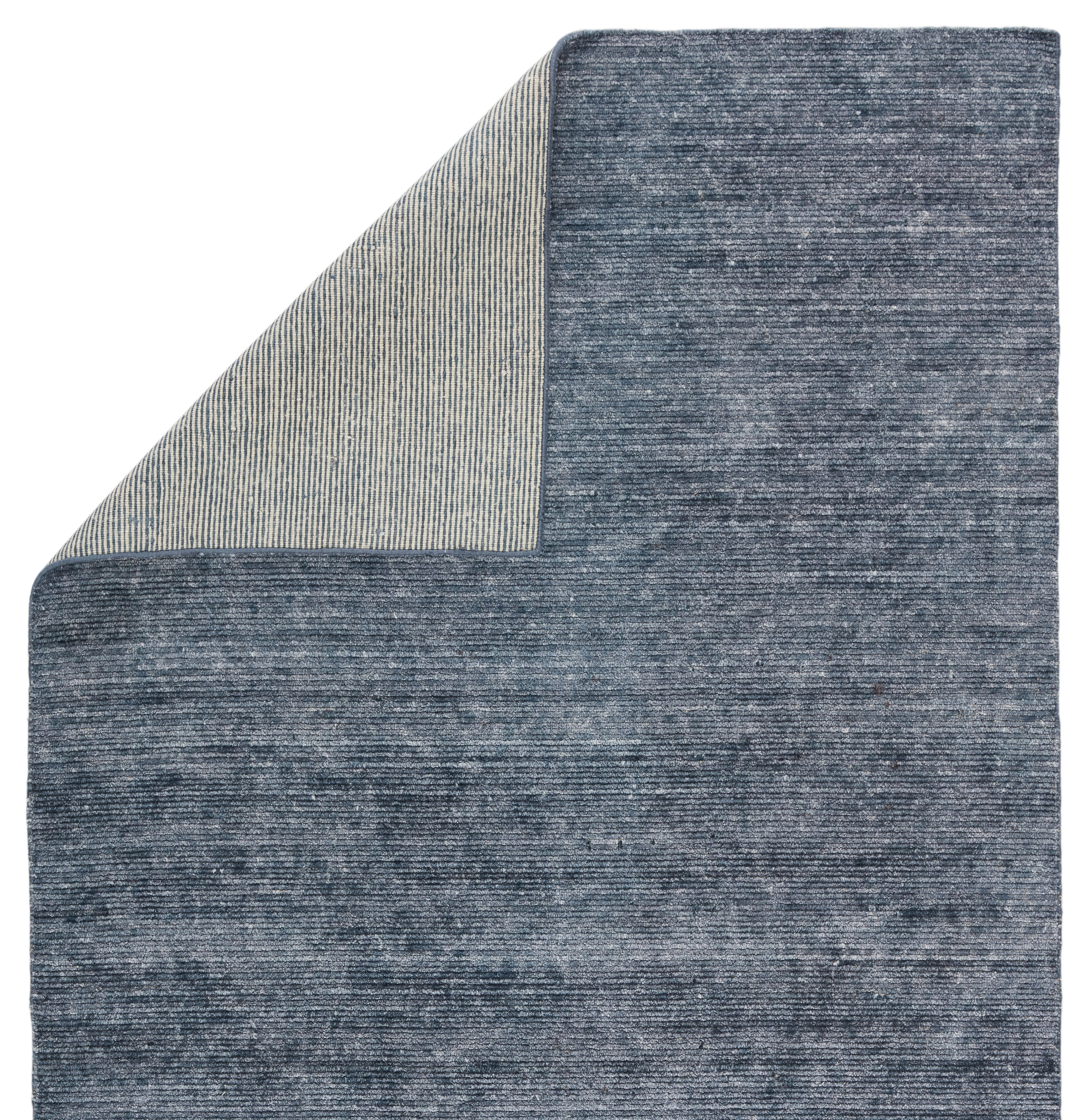 Ardis Handmade Solid Dark Blue/ White Area Rug (8'X10') - Image 2