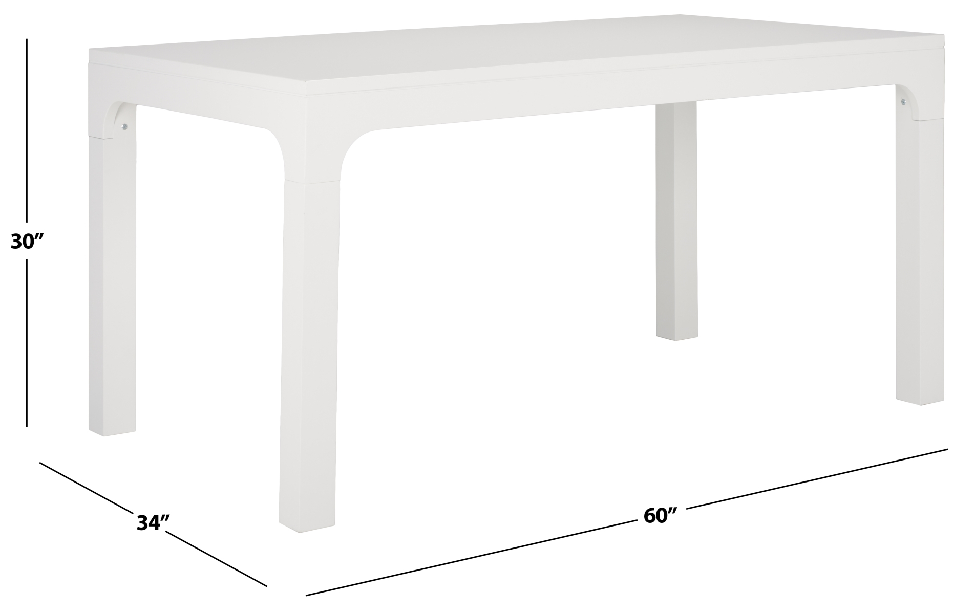 Gael Rectangle Dining Table - White - Safavieh - Image 7