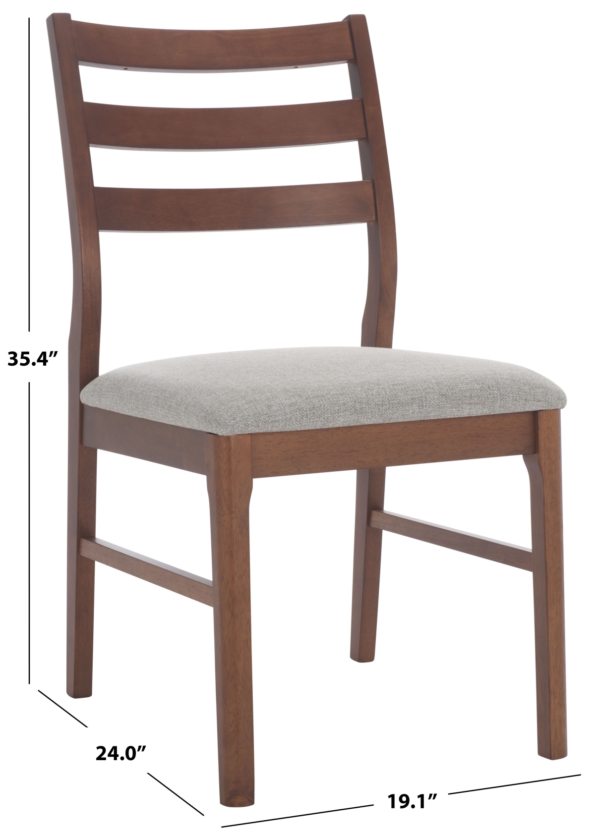 Leroux Ladder Back Dining Chair - Walnut / Light Grey - Image 8