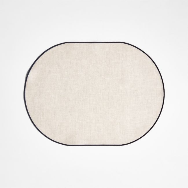 Elevated Linen Easy Care Black Placemat - Image 0