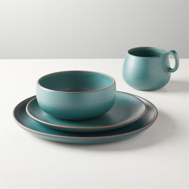 4-Piece Madera Green Terracotta Place Setting - Image 0