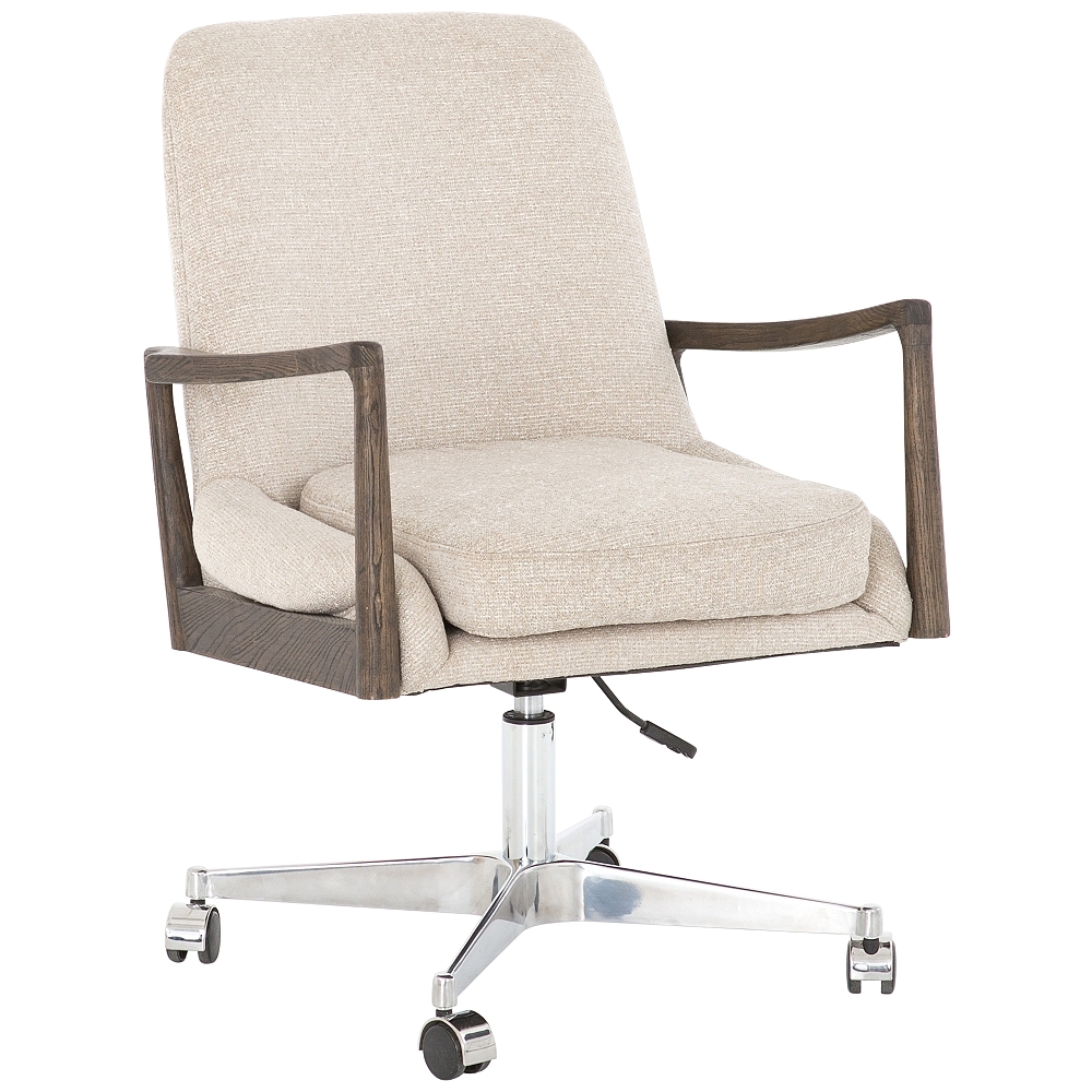 Braden Mid-Century Camel White Cedar Adjustable Swivel Desk Chair - Style # 97M62 - Image 0