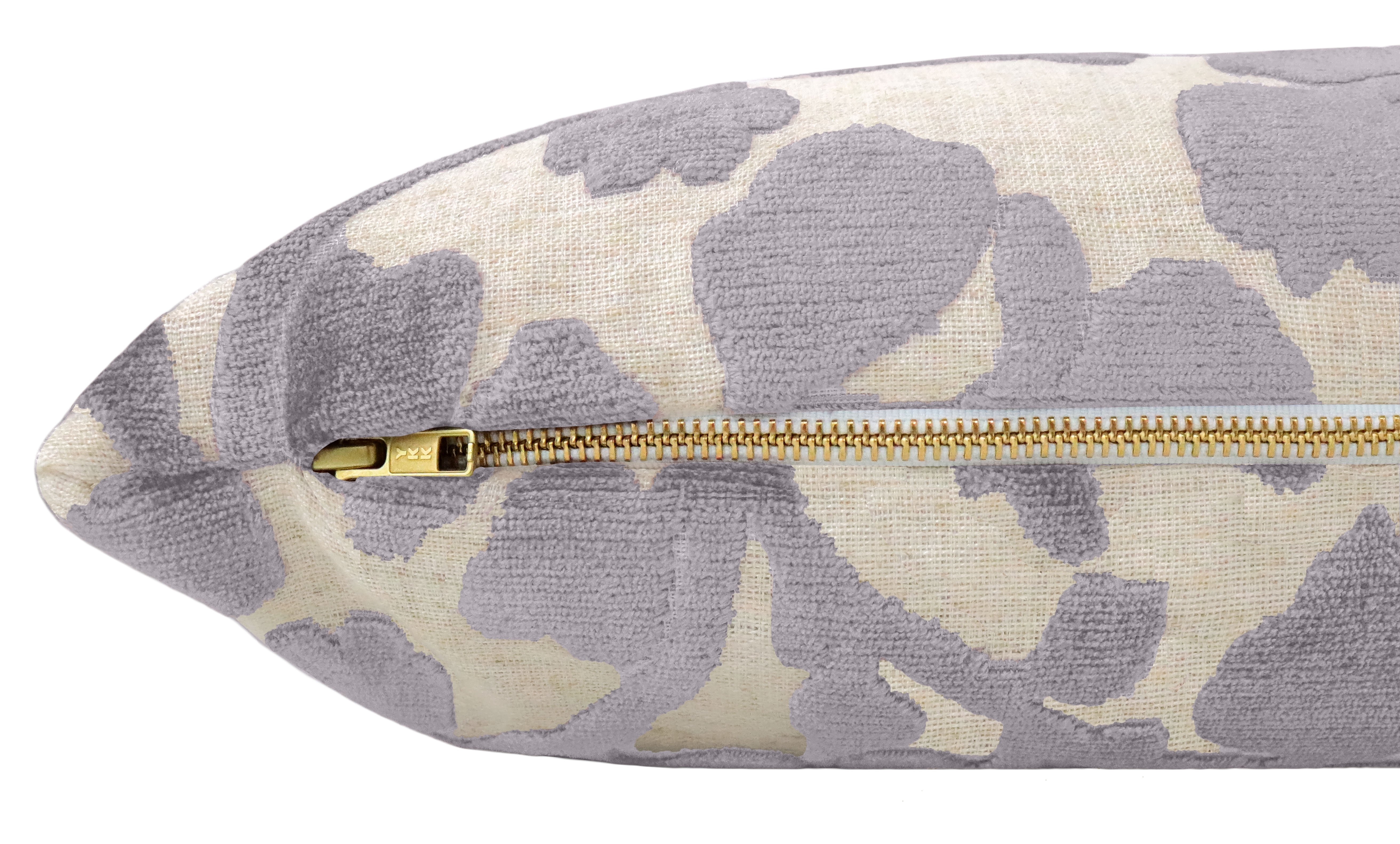 THE XL LUMBAR :: BLOSSOM CUT VELVET // CHROME - 14" X 48" - Image 3