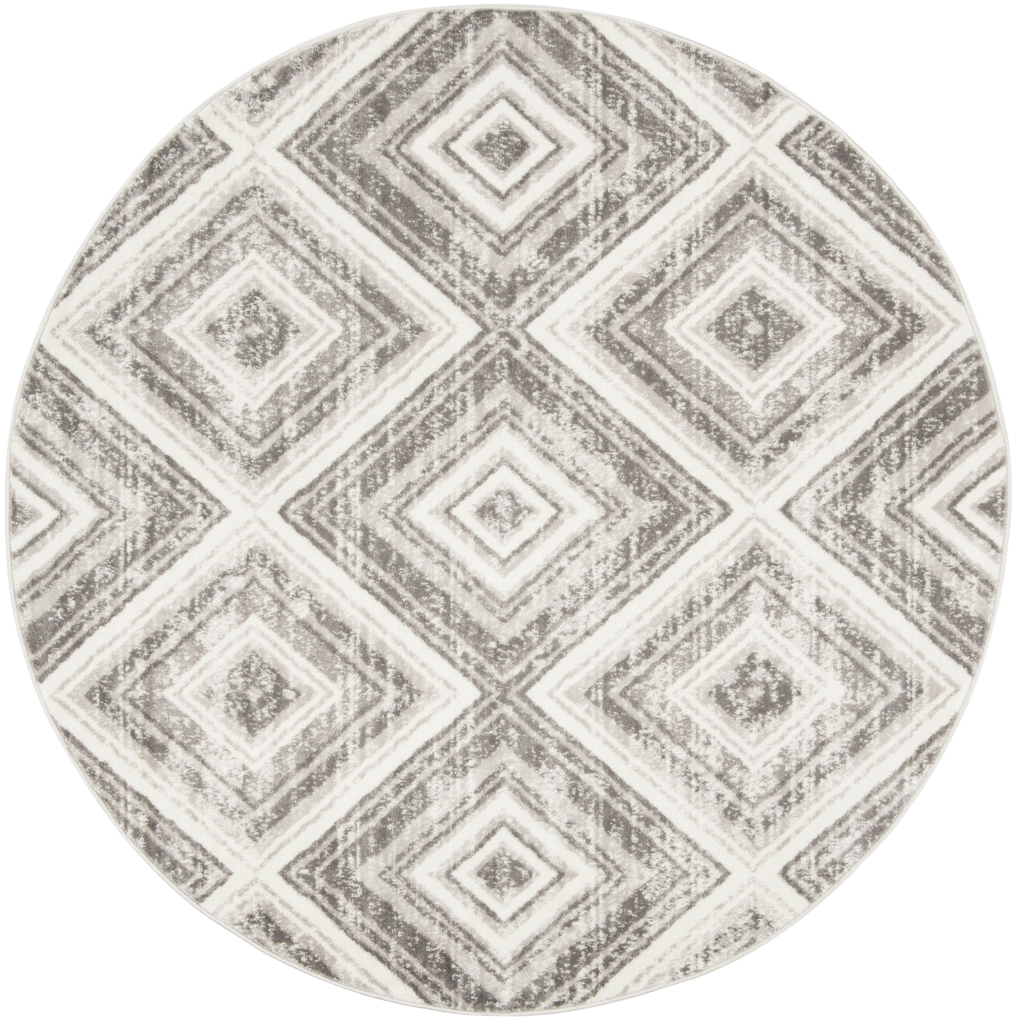 Arlo Home Woven Area Rug, SKY120K, Grey/Ivory,  6' 7" X 6' 7" Round - Image 0