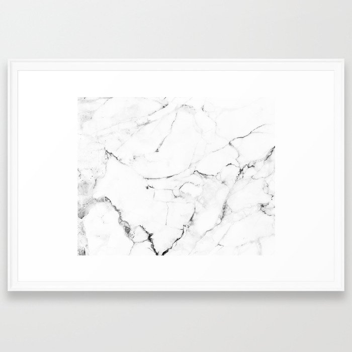 Marble Addiction #society6 #decor #buyart Framed Art Print by 83 Oranges Free Spirits - Scoop White - Large 24" x 36"-26x38 - Image 0