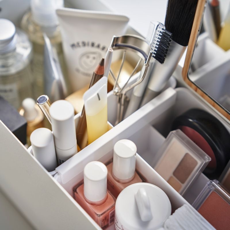 Yamazaki White Steel Makeup Organizer - Image 1