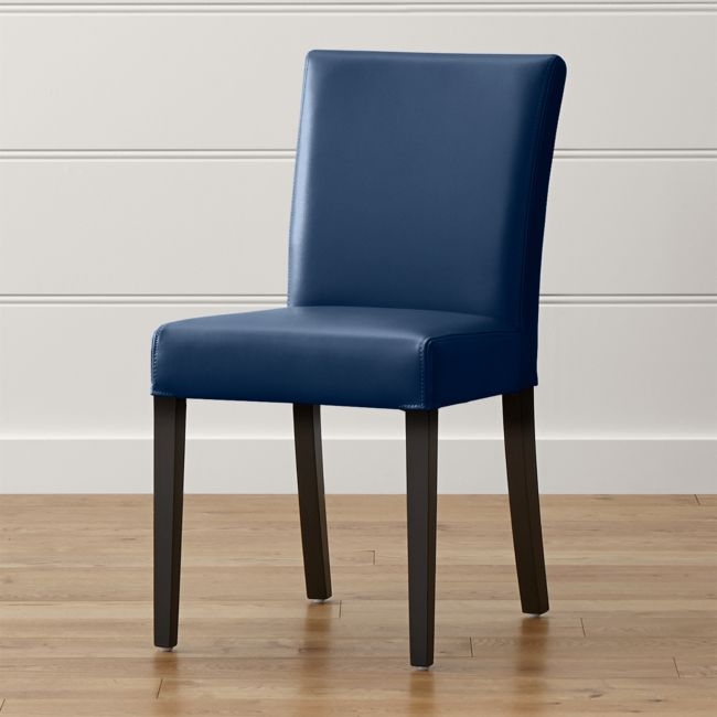 Lowe Navy Leather Dining Chair with Ebony Wood Legs - Image 0