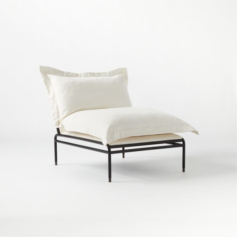 Plush Pillow Ivory White Lounge Chair by Kara Mann - Image 3