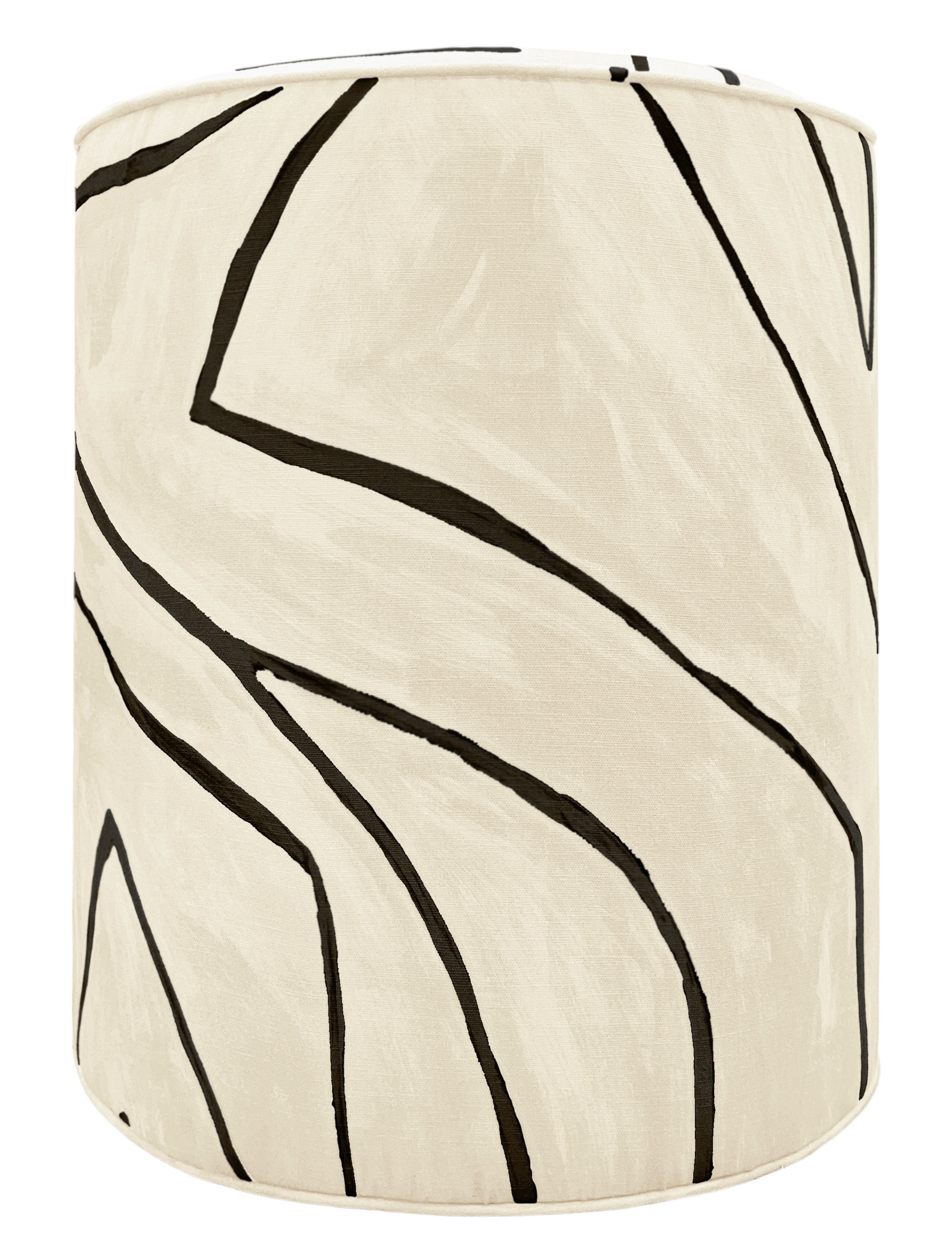 THE TIGHT ROUND OTTOMAN :: GRAFFITO // LINEN + ONYX - 4" X 4" Sample - Image 1