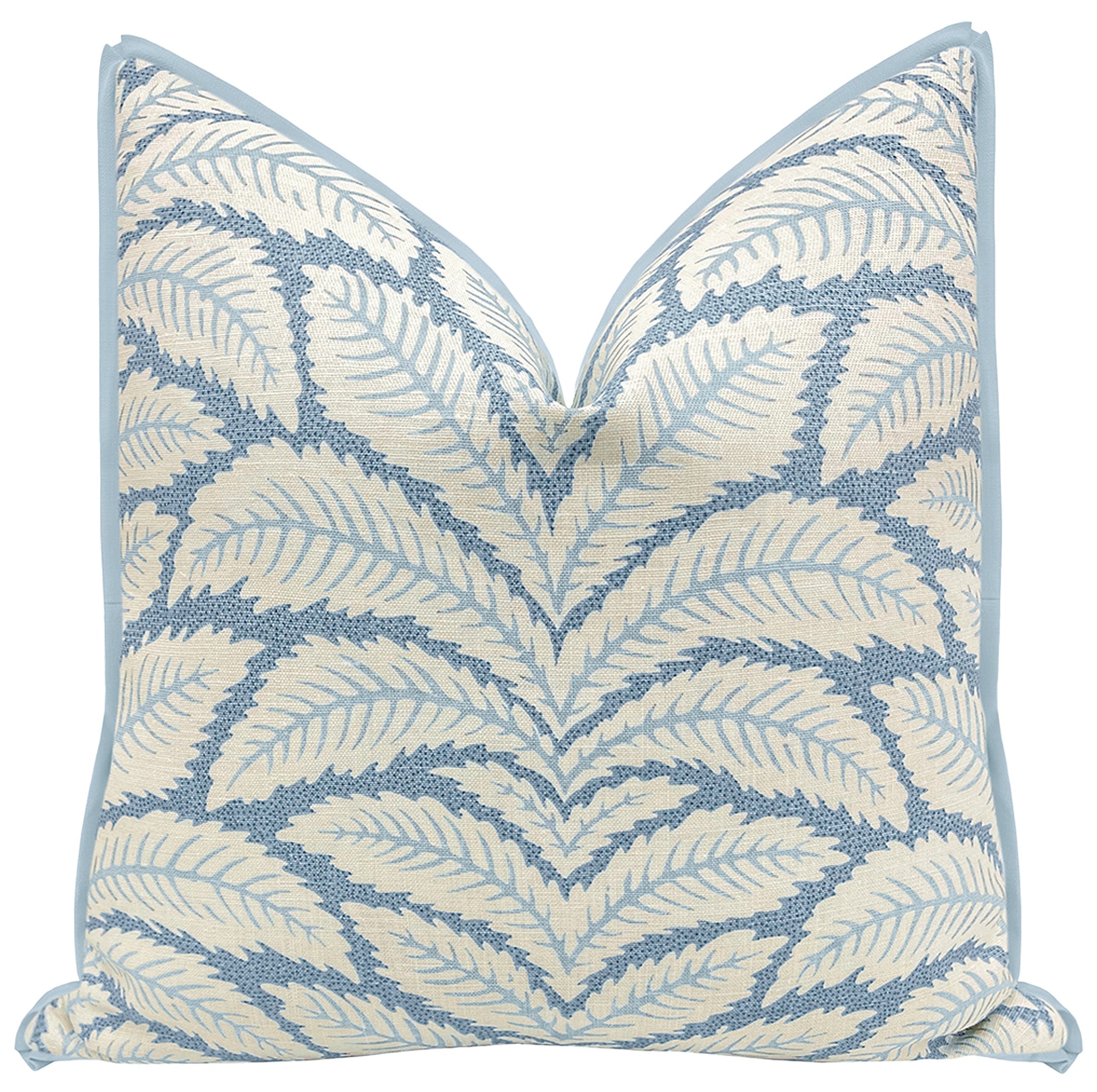 TALAVERA COTTON AND LINEN PRINT // BLUE | BRUNSCHWIG & FILS - 20" X 20" / BUTTERFLY FLANGE / Powder Blue - Image 0