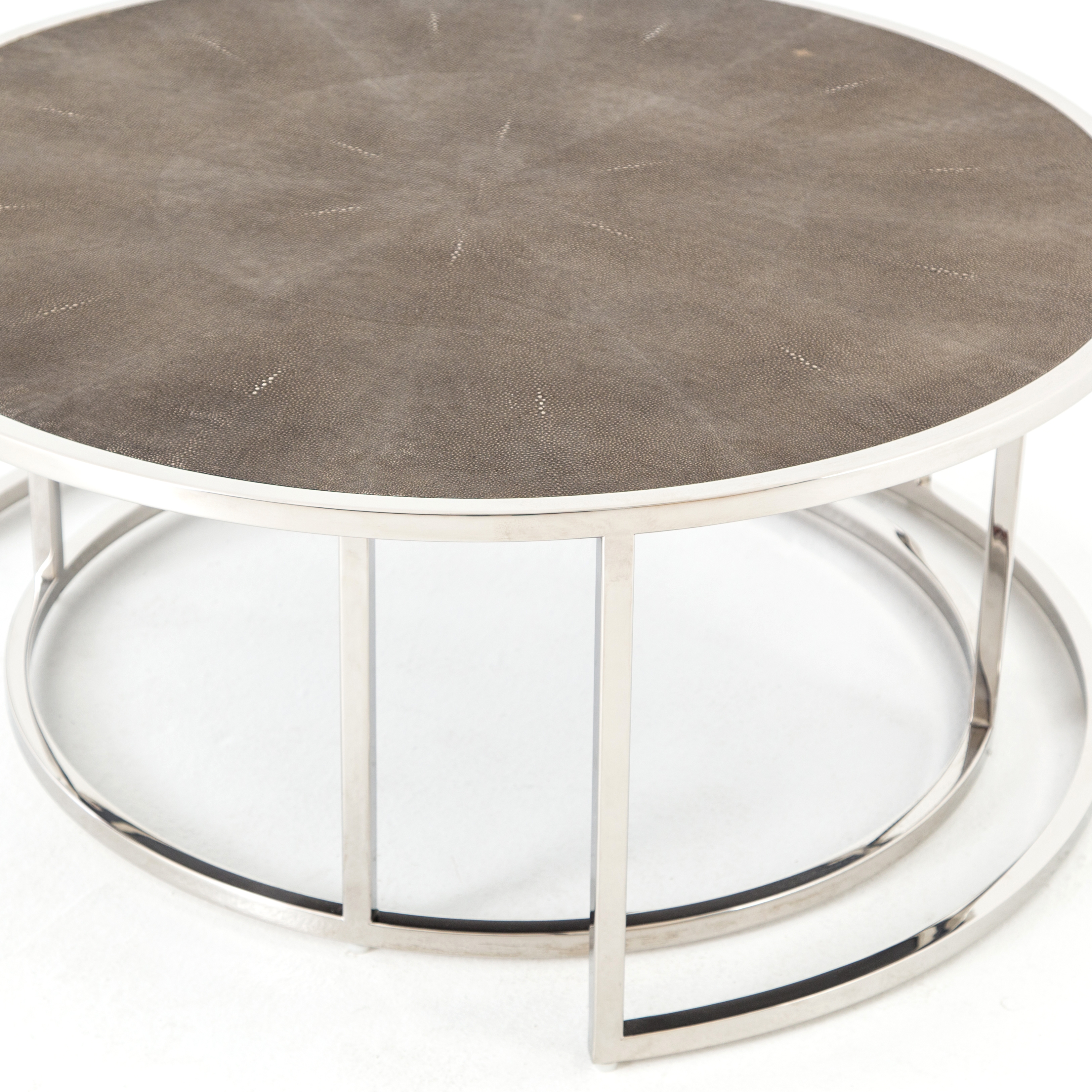 Shagreen Nesting Coffee Table - Brown Shagreen - Image 8