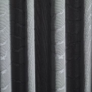 Faux Silk Moire Curtain, Pewter, 48"x96" - Image 3