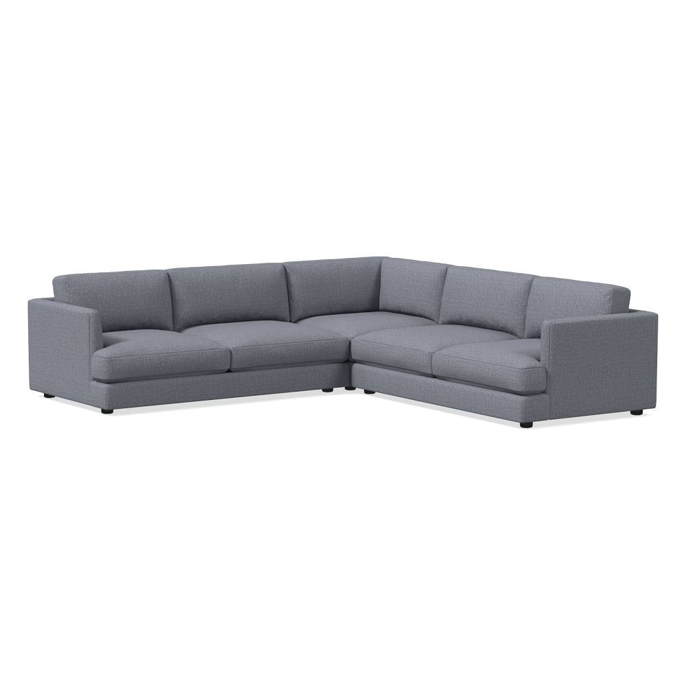 Haven 106" Multi Seat 3-Piece L-Shaped Sectional, Standard Depth, Performance Yarn Dyed Linen Weave, graphite - Image 0